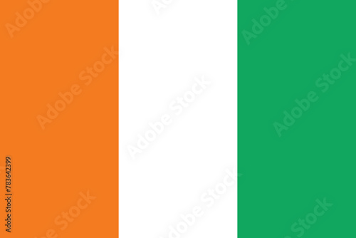 Ivory Coast national flag vector illustration. Ivory Coast national flag. 
