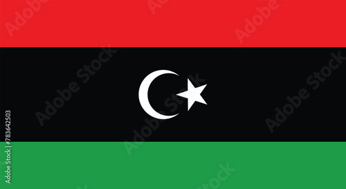 Libya flag vector illustration. Libya national flag. 