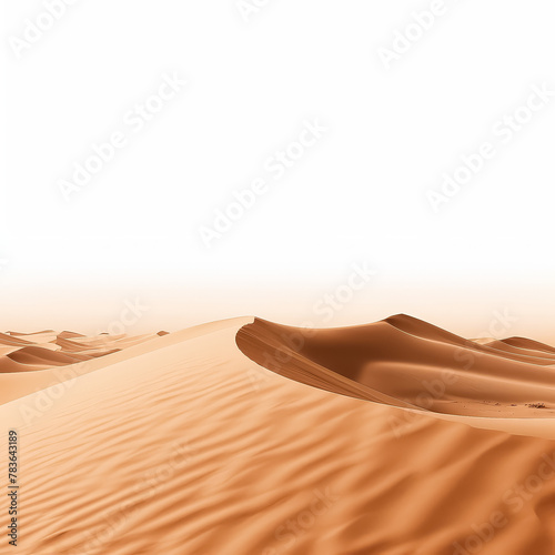 A desert landscape with a sand dune in the foreground