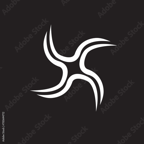 Vector monogram with Shuriken shape