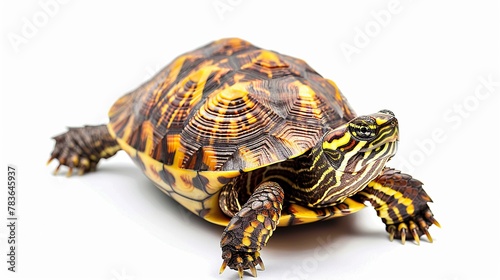 turtle with attractive color isolated on white background