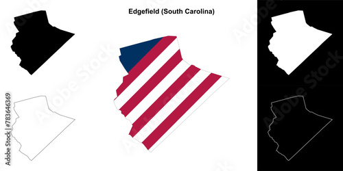 Edgefield County (South Carolina) outline map set