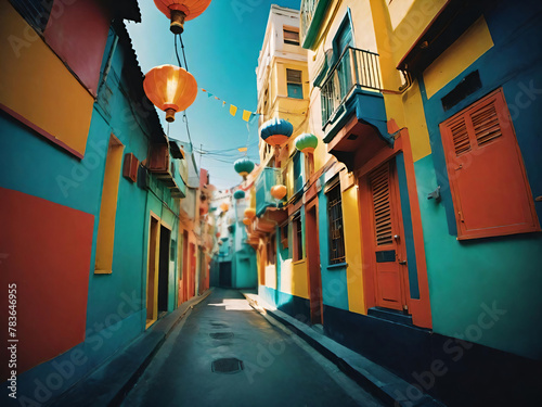 Colorful street perspective