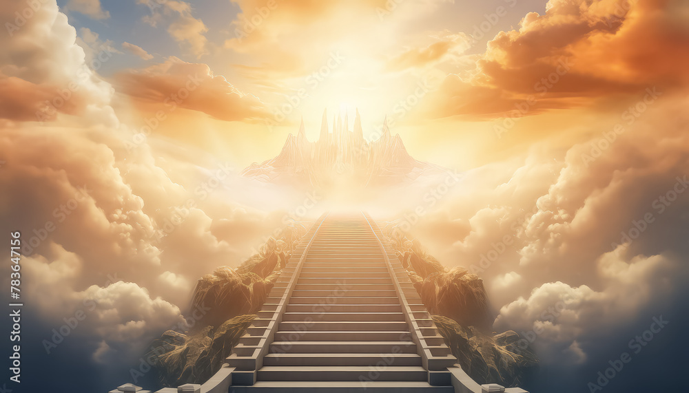 Stairway to Heaven with Sun and Radiance to Paradise