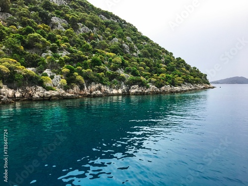 Turquoise water of the mediterranean sea Aegean sea, Turkey, Bodrum region