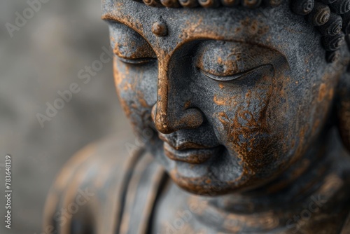 Serene and Dignified Buddha Statue in Classic Portrait Setting  Radiating Peace and Tranquility.