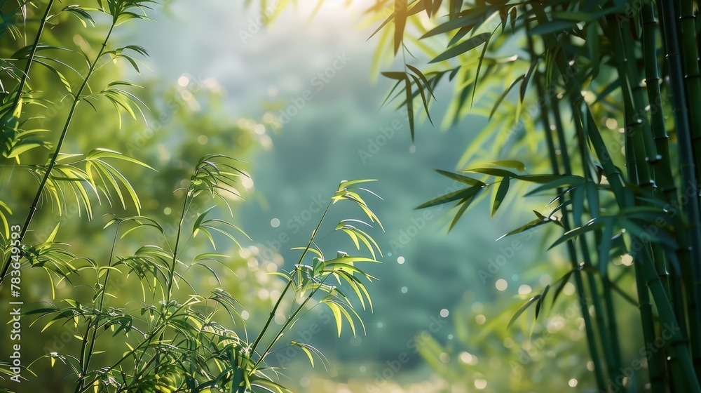 Obraz premium Bamboo, landscape, clean background, commercial shooting