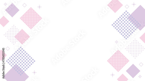 幾何学　フレーム　紫　ピンク　メンフィス　四角　キラキラ