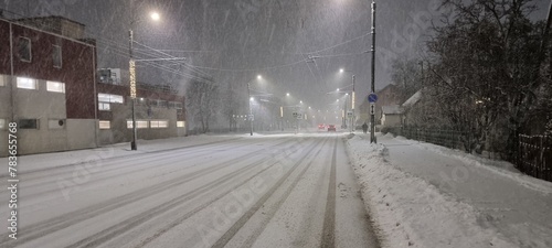 Winter city street