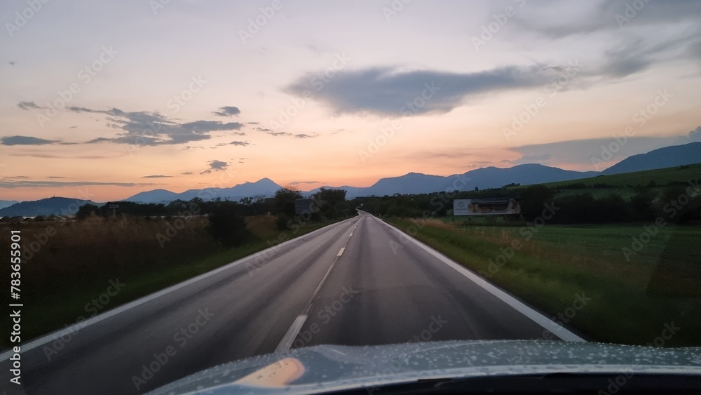 Evening drive in Poland