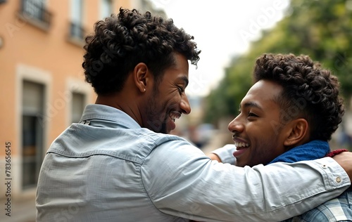 two afro friends meeting again