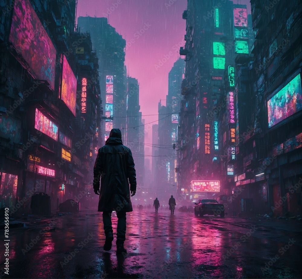 people walking on the street at night