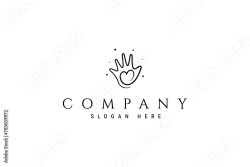 love hand care vector illustration logo design