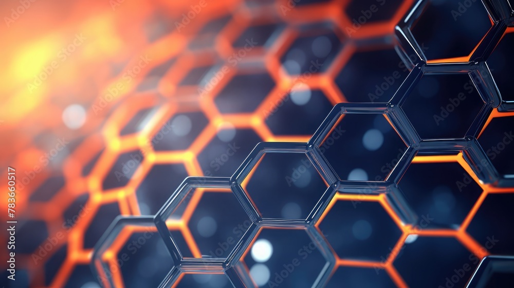 Abstract hexagon background, molecular sci fi scientific design. Graphic concept for your design