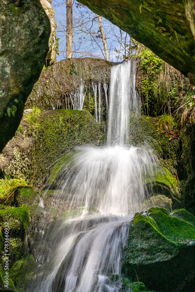 Fototapeta premium Lichtenhainer Wasserfall in der sächsischen Schweiz Langzeitbelichtung in HDR