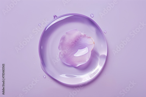Bakuchiol serum Babchi flower psoralea corylifolia on purple background