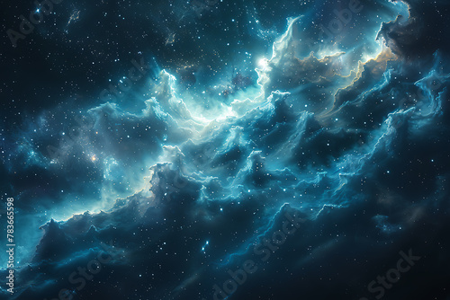 A captivating deep space wallpaper showcasing distant galaxies  radiant nebulae  and twinkling stars  offering a mesmerizing glimpse into the mysterious and enchanting wonders of the universe