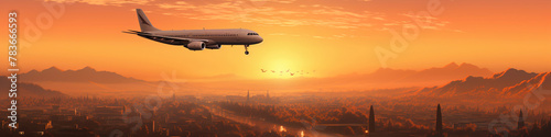 An airplane flying over at ...
