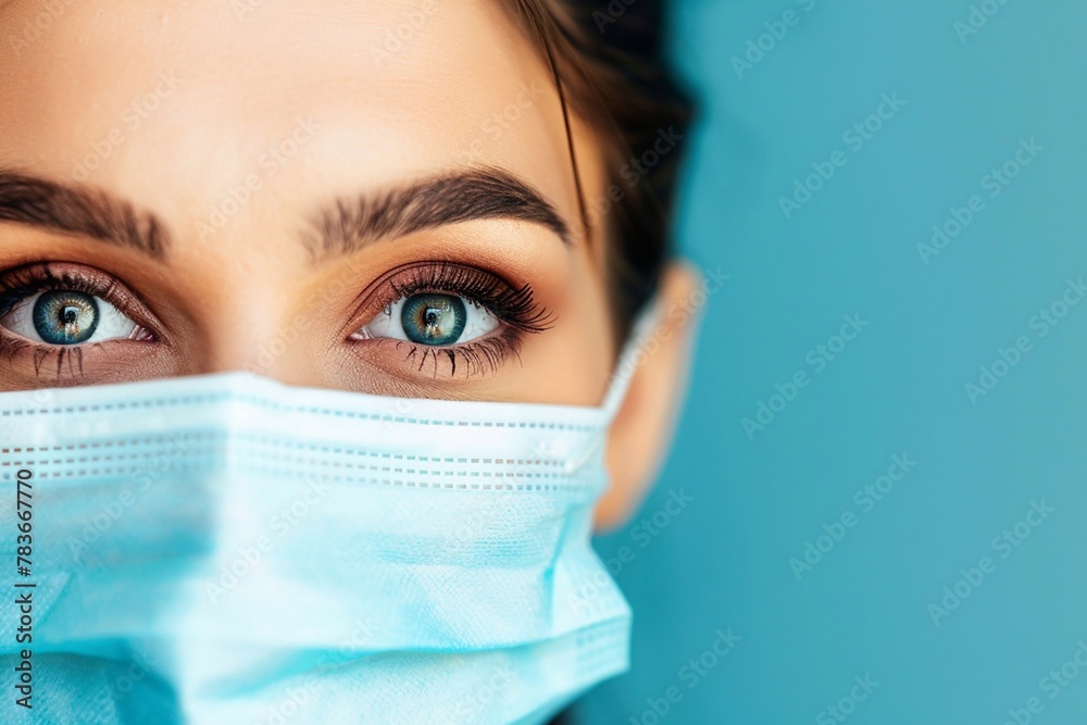 Photo of medical doctor wearing face mask.