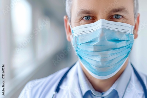 Photo of medical doctor wearing face mask.