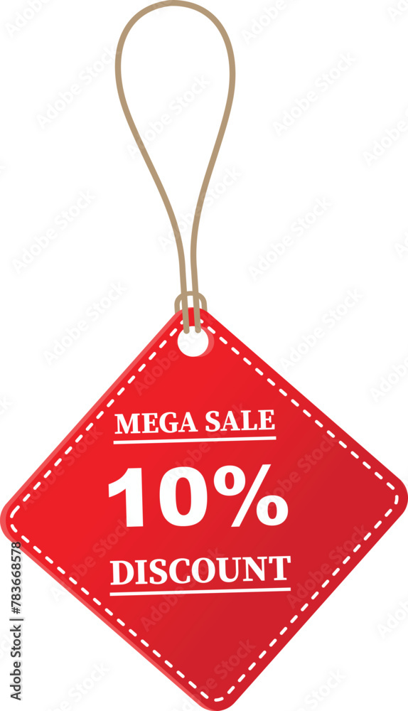 10% OFF Sale tag. 10% Discount Offer. Discount Promotion. Big sale collection for banners, labels, posters. Discount offer price. Vector illustration. Special offer 10% off label or price tag on white