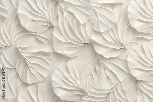 Whimsical Paper Art: Textured White Floral Design