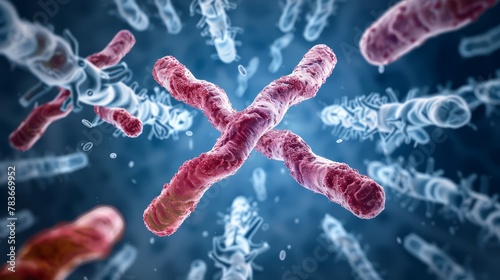 Fragile X syndrome, characterized by a fragile site on the X chromosome, is a significant focus in medical science and biotechnology research. photo