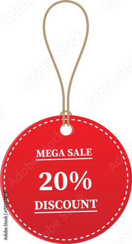 20% OFF Sale tag. 20% Discount Offer. Discount Promotion. Big sale collection for banners, labels, posters. Discount offer price. Vector illustration. Special offer 20% off label or price tag on white