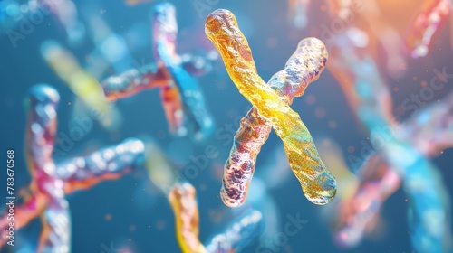The concept of XX-chromosomes is pivotal in human biology, symbolizing the exploration of gene therapy and genetics research in microbiology and medical science. photo