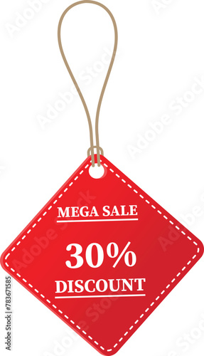 30% OFF Sale tag. 30% Discount Offer. Discount Promotion. Big sale collection for banners, labels, posters. Discount offer price. Vector illustration. Special offer 30% off label or price tag on white