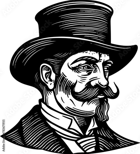 Victorian gentleman with a top hat, perfect for historical, cultural, or literary content
