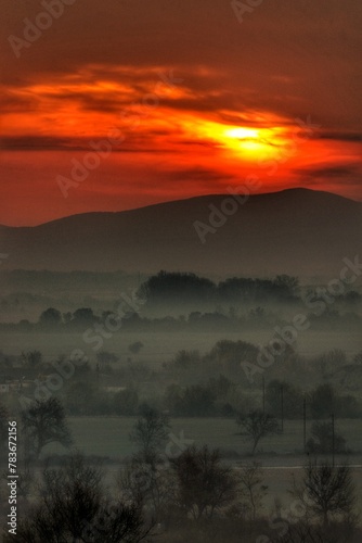 sunset in the mountains