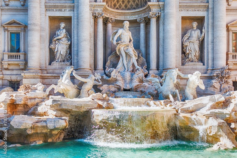 Trevi Fountain, iconic landmark in the centre of Rome, Italy