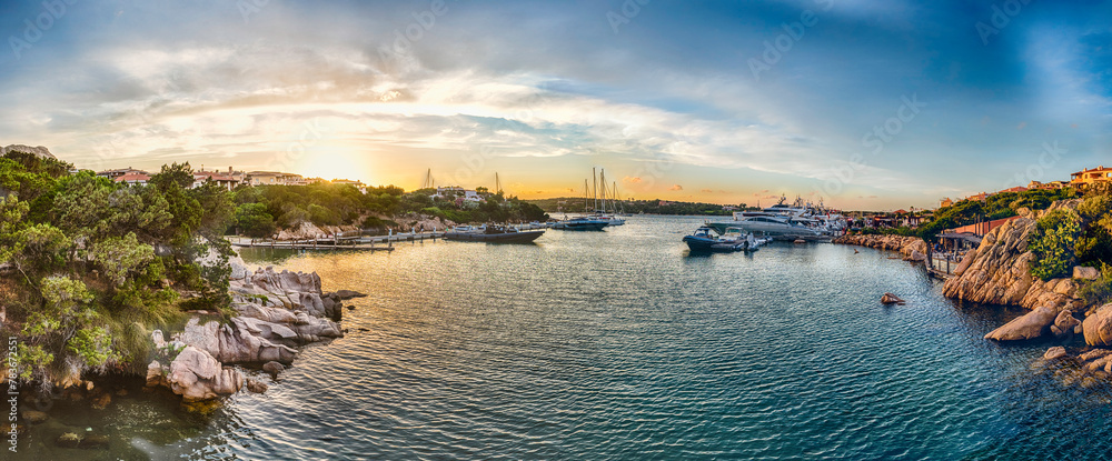 Fototapeta premium Sunset in Porto Cervo, heart of Sardinia, Italy