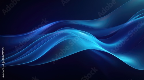 Blue wavy background. Abstract futuristic fractal image.