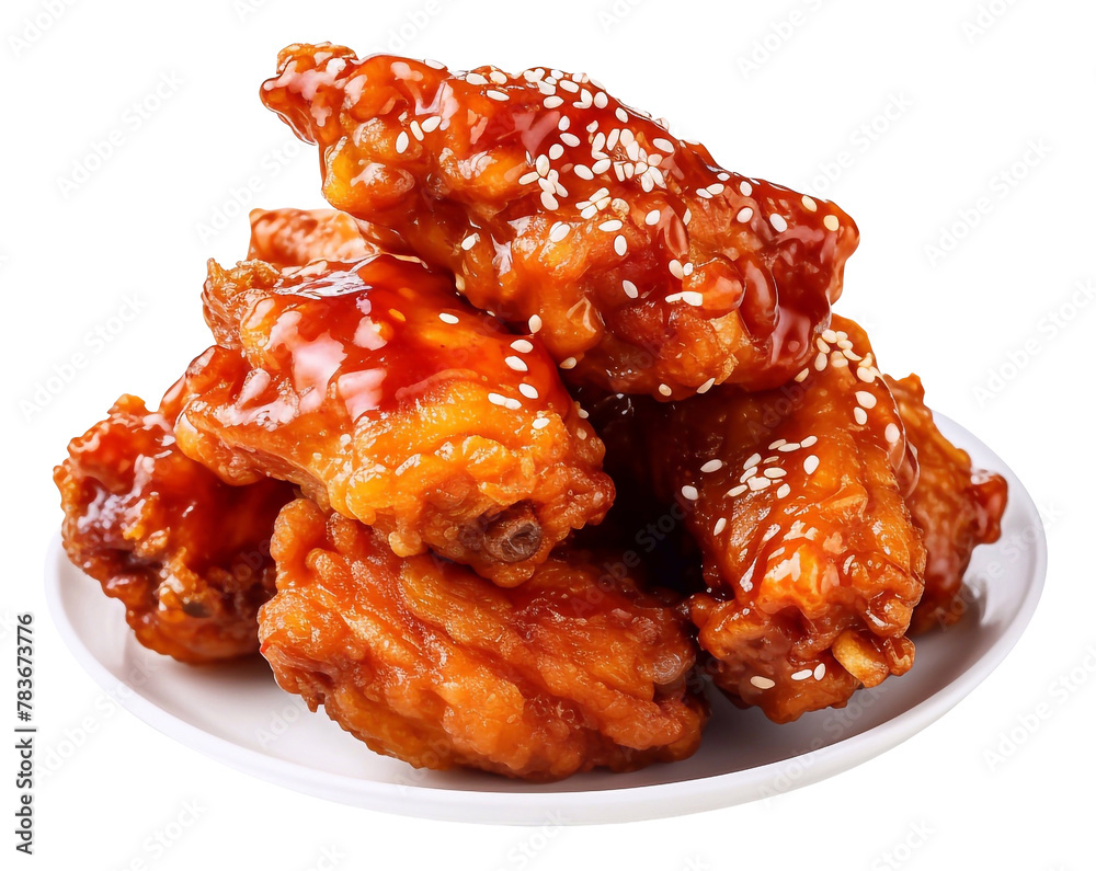 crispy fried korean chicken wings in galbi sauce, Korean fried chicken