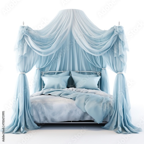 Canopy bed powderblue photo