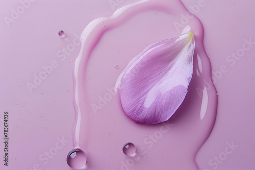 Bakuchiol oil flower extract, liquid serum droplets flow