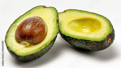 Studio shot of halved avocado