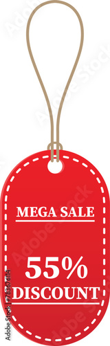 55% OFF Sale tag. 55% Discount Offer. Discount Promotion. Big sale collection for banners, labels, posters. Discount offer price. Vector illustration. Special offer 55% off label or price tag on white