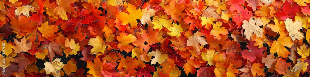 Fototapeta premium Vibrant Autumn Leaves Background in Warm Fall Colors