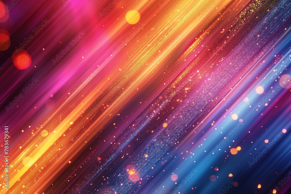 Vibrant Abstract Colorful Light Streaks Background with Glitter