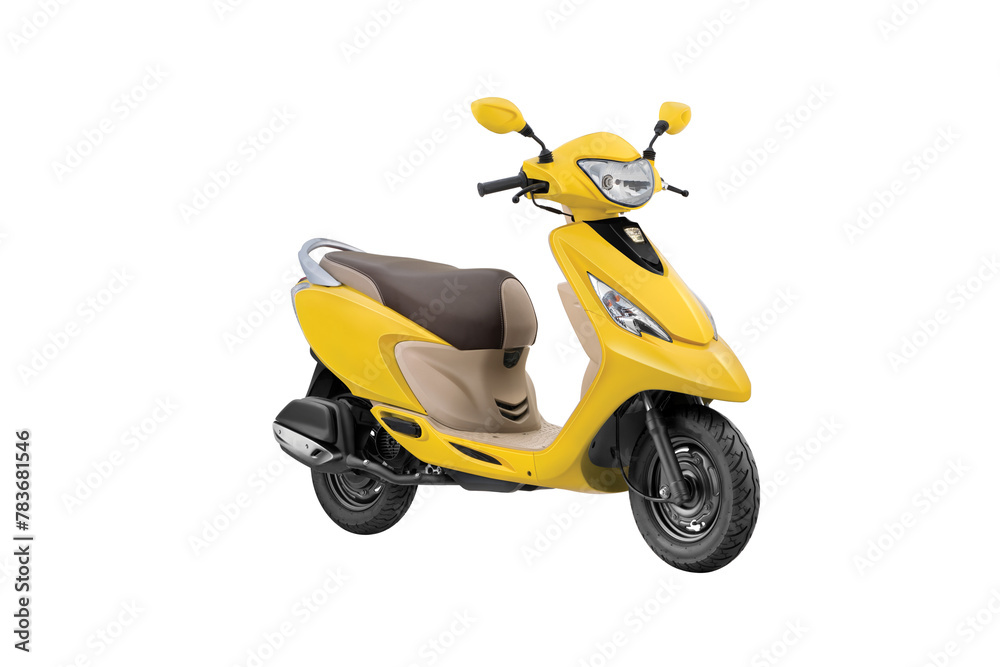 Yellow future scooter, electric scooter or scooty Yellow future scooter, electric scooter or scooty