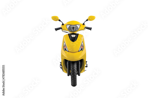 Yellow future scooter, electric scooter or scooty