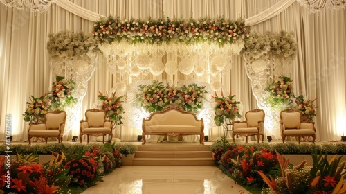 Malay wedding decorations and rastic shades AI generated photo