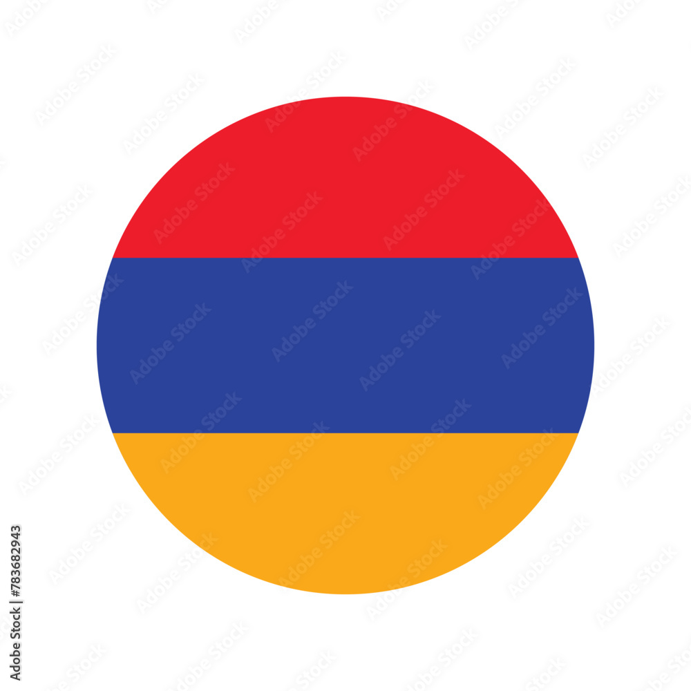 Armenia national flag vector illustration. Armenia  Round flag.
