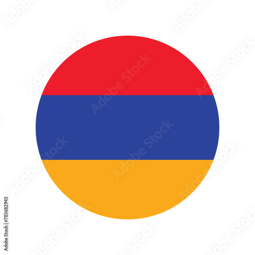 Armenia national flag vector illustration. Armenia Round flag. 