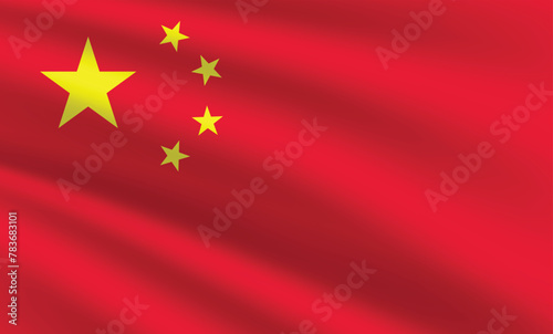 China national flag vector illustration. China national flag. Waving China flag. 