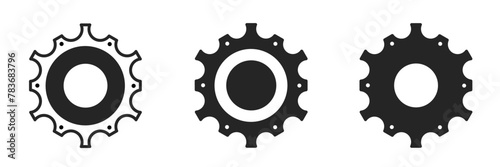 Gears icon on white background. Vector logo gears illustration.