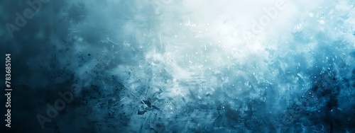 White Blue Glacier Ice Abstract Background with Bright Light and Glow, Empty Space Template